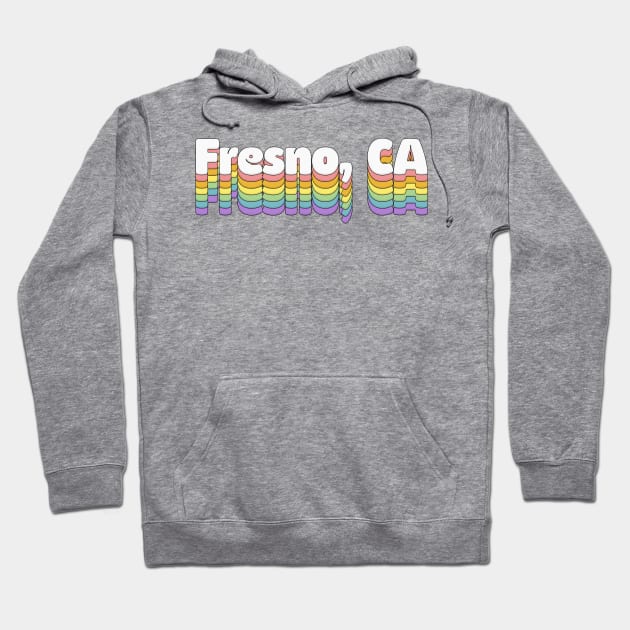 Fresno, CA // Retro Typography Design Hoodie by DankFutura